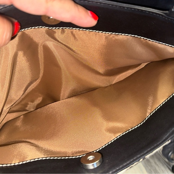 _Fortuna Valentino double handle animal print shoulder bag leather size 7H X 13L - Picture 13 of 16